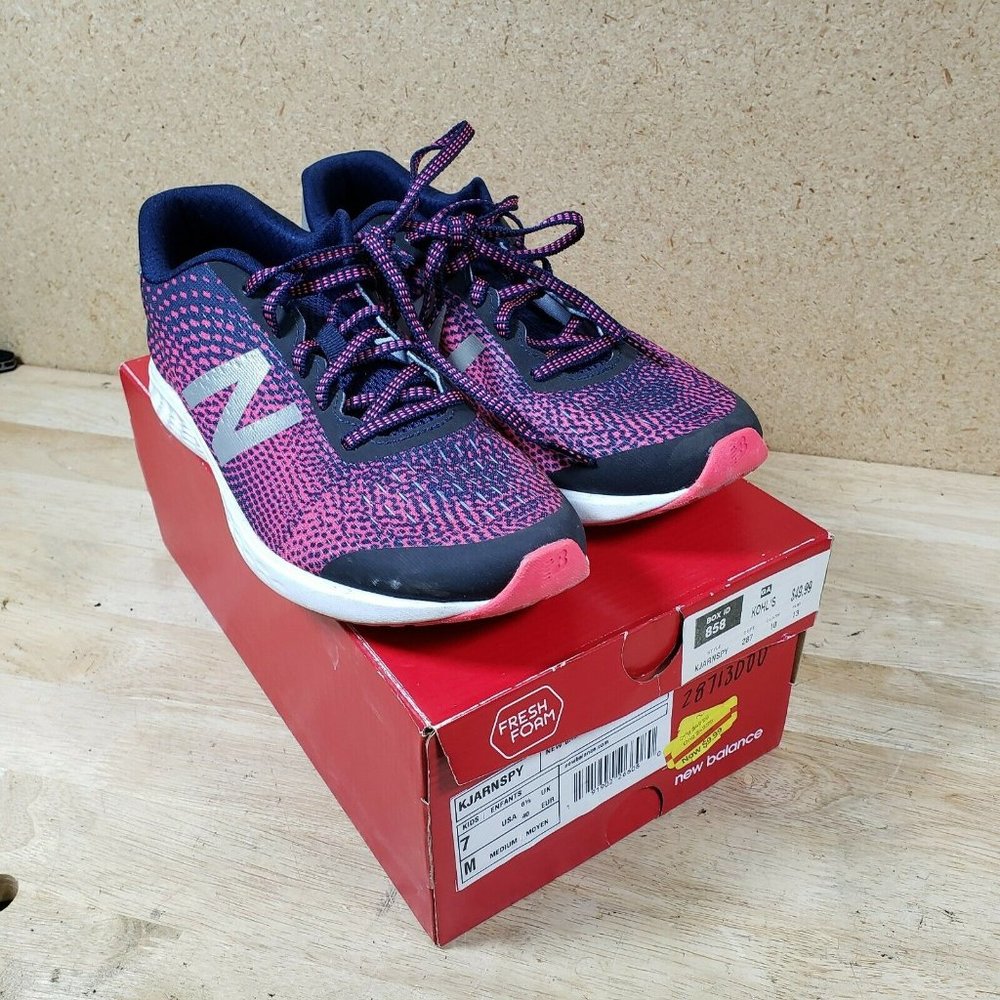 New Balance KJARNSPY Lace Up Sneakers Sports Shoes Blue Pink Womens size 7